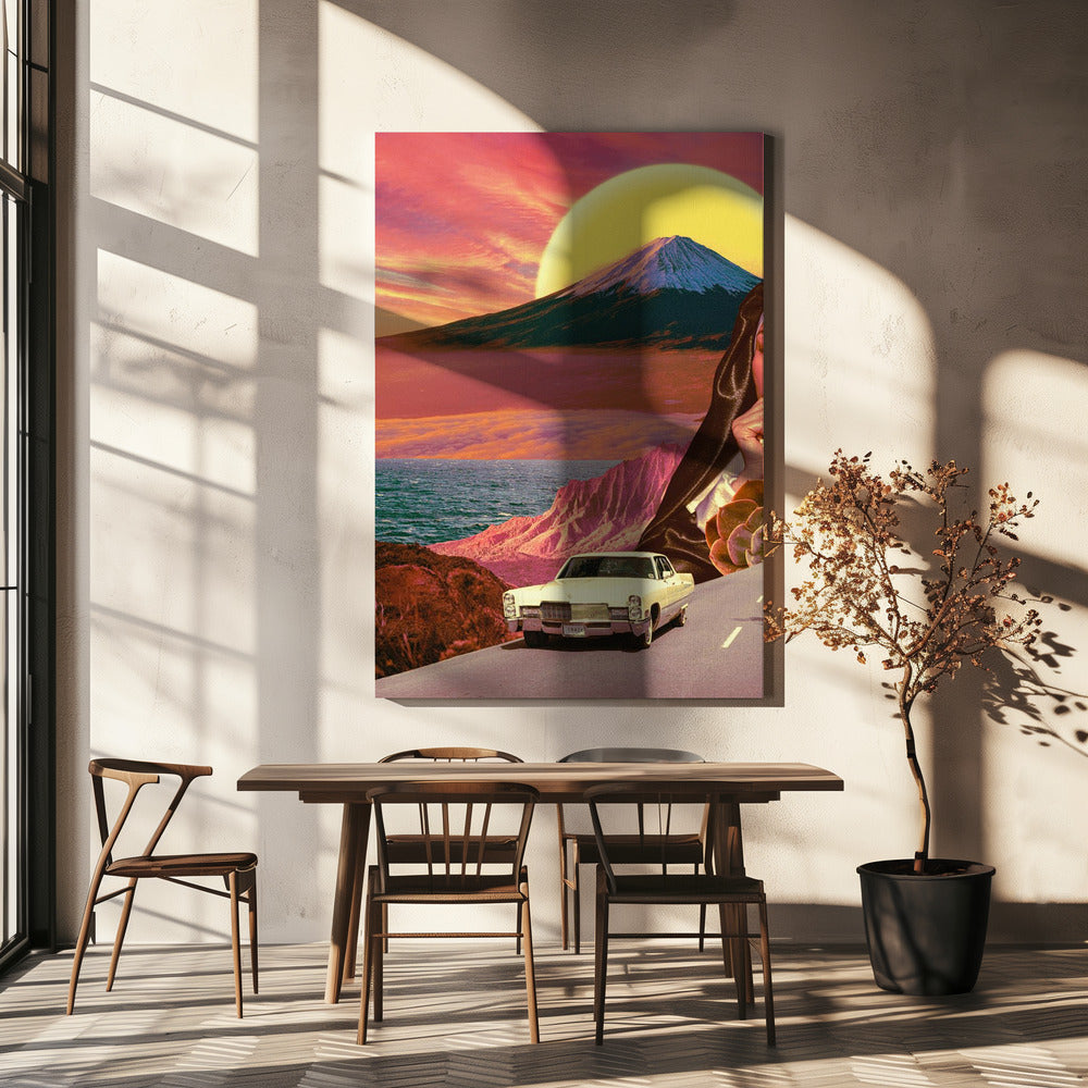 Retro Landschapscollage | Canvas