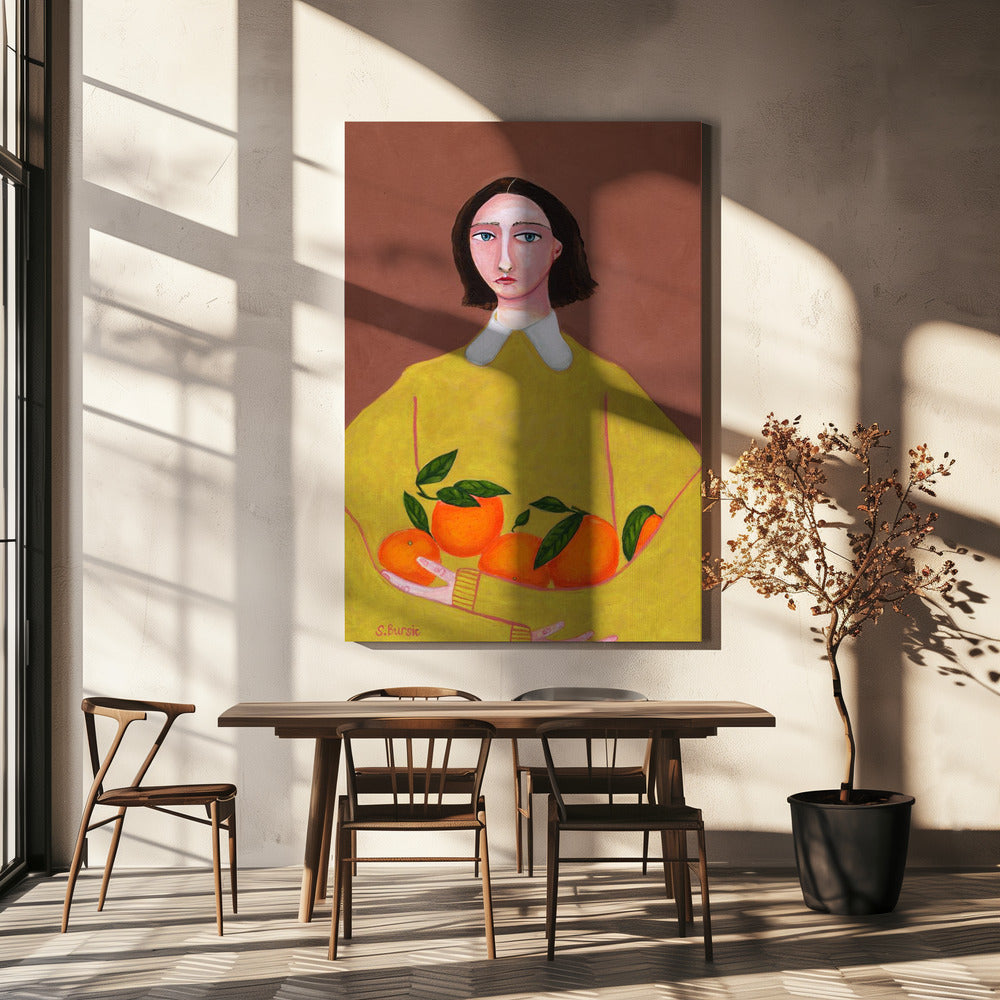 Dame met sinaasappels | Canvas
