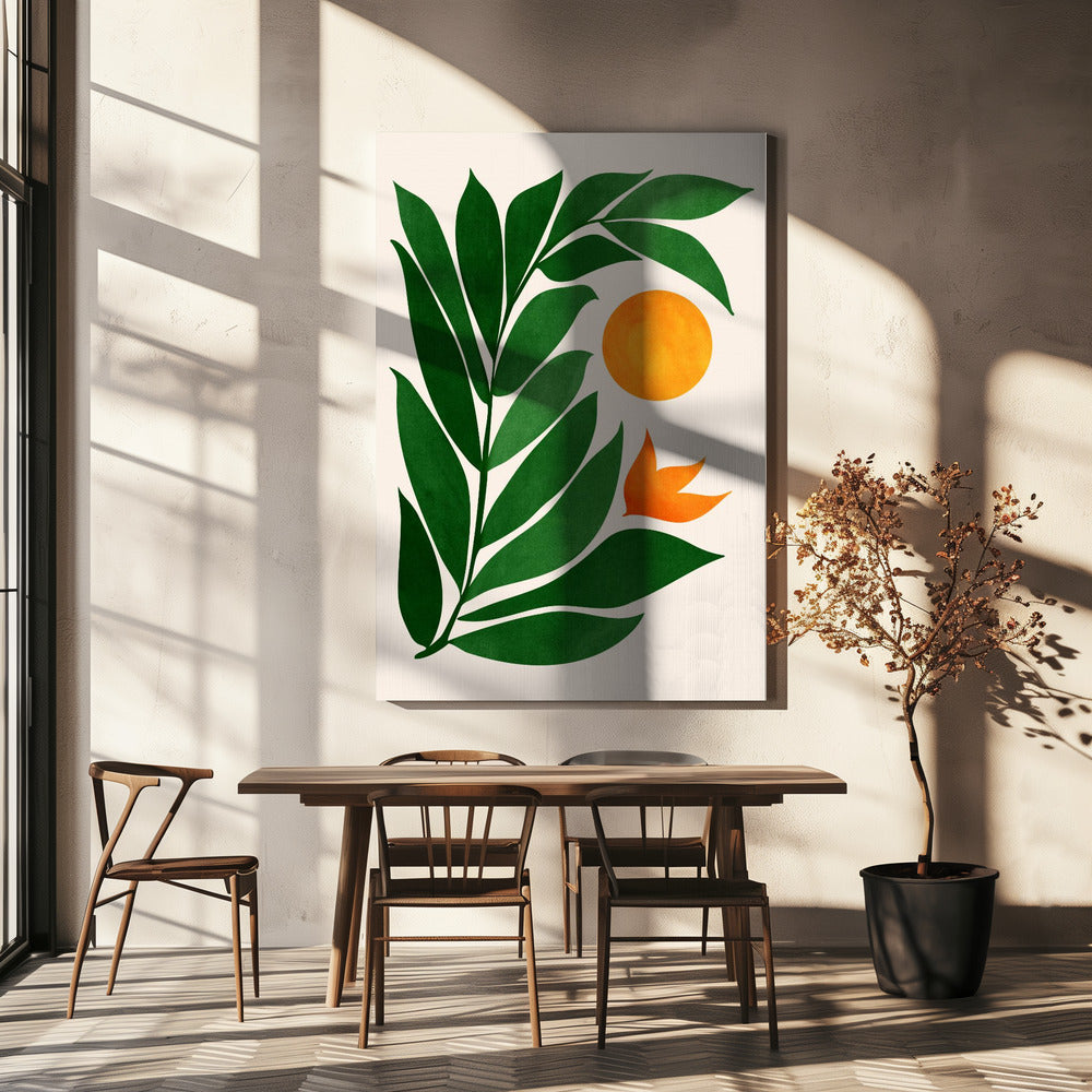 Zonsondergang in tropisch bos | Canvas