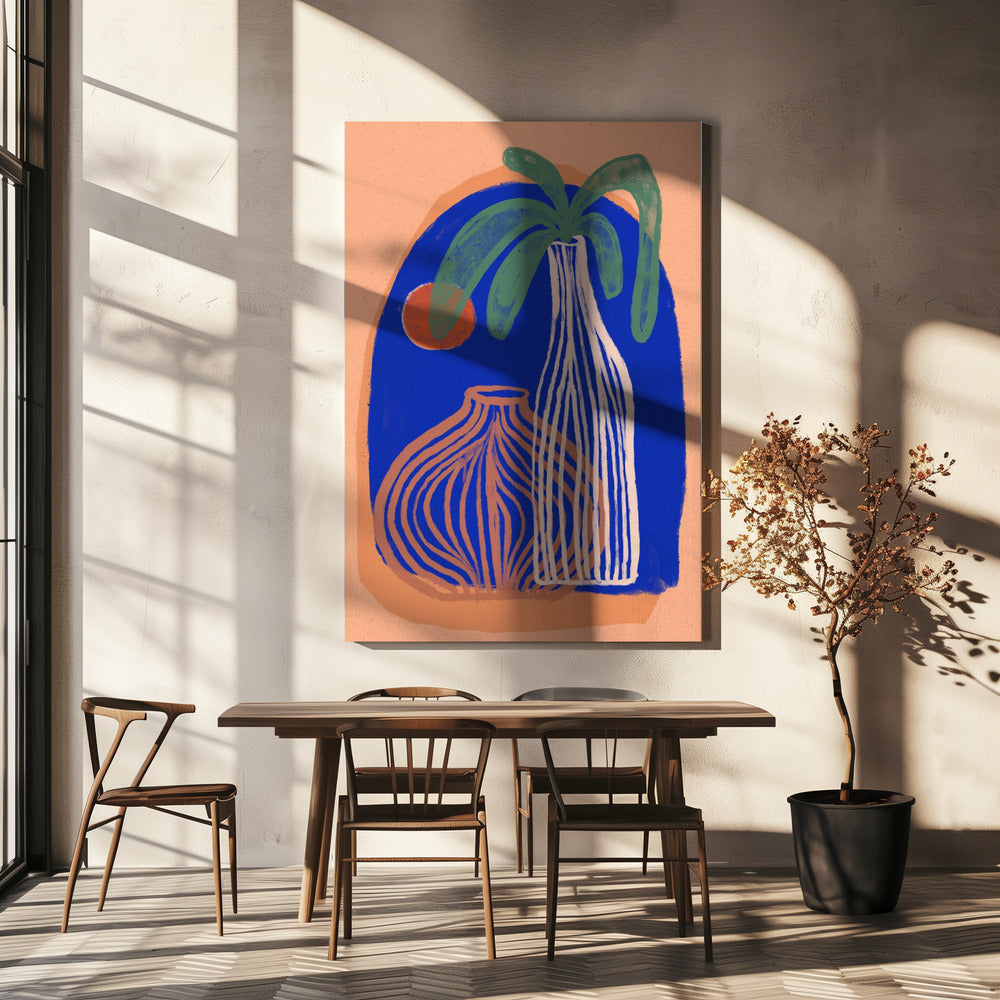 Blauwe Oase Vazen | Canvas
