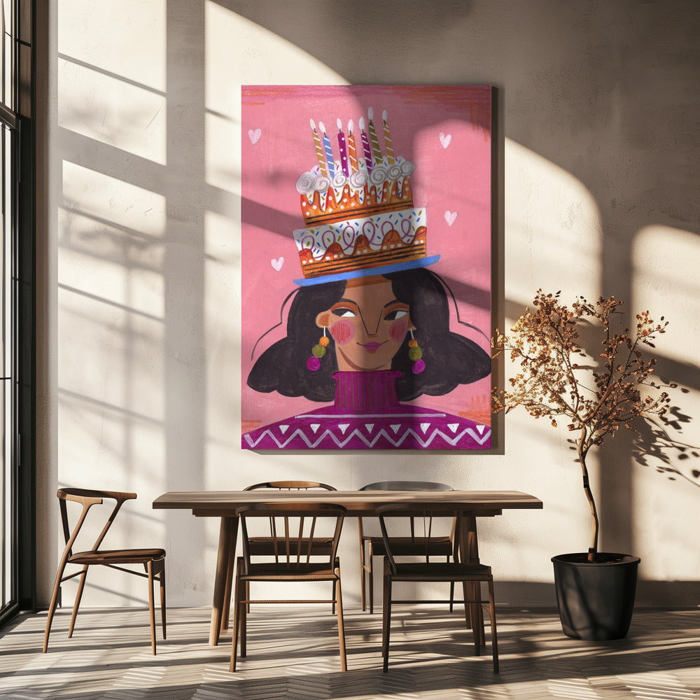 Woman with pie | Canvas