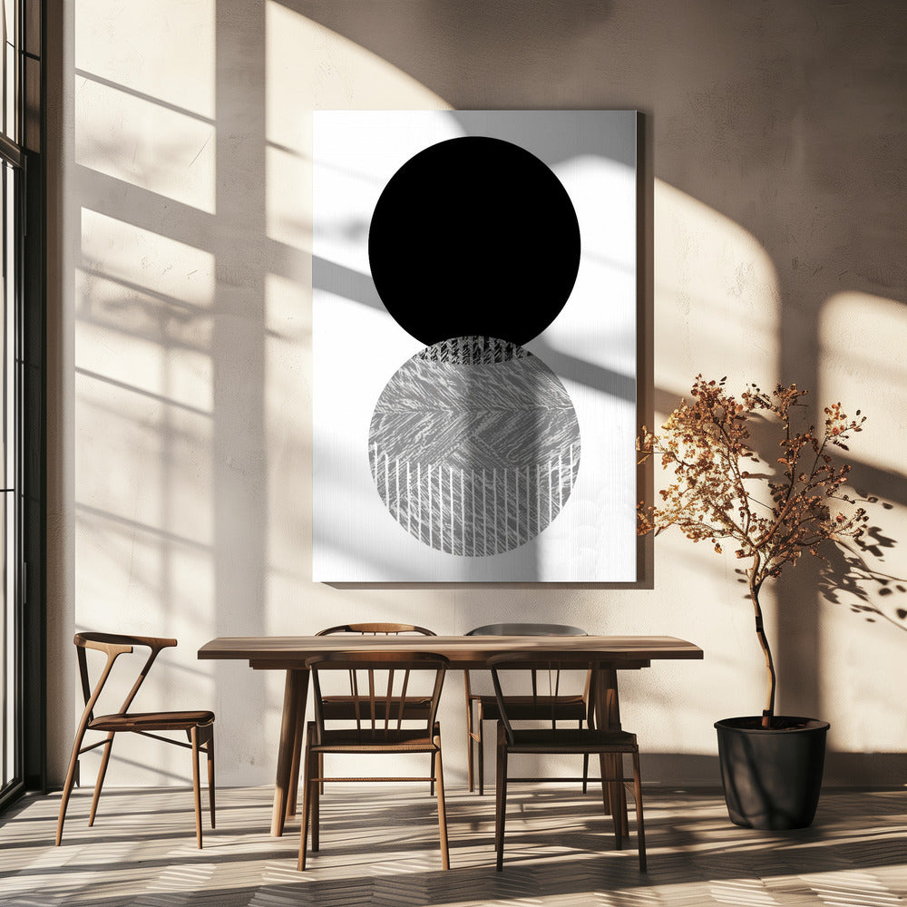 Zwartgrijze stippen Bauhaus nr. 2 | Canvas