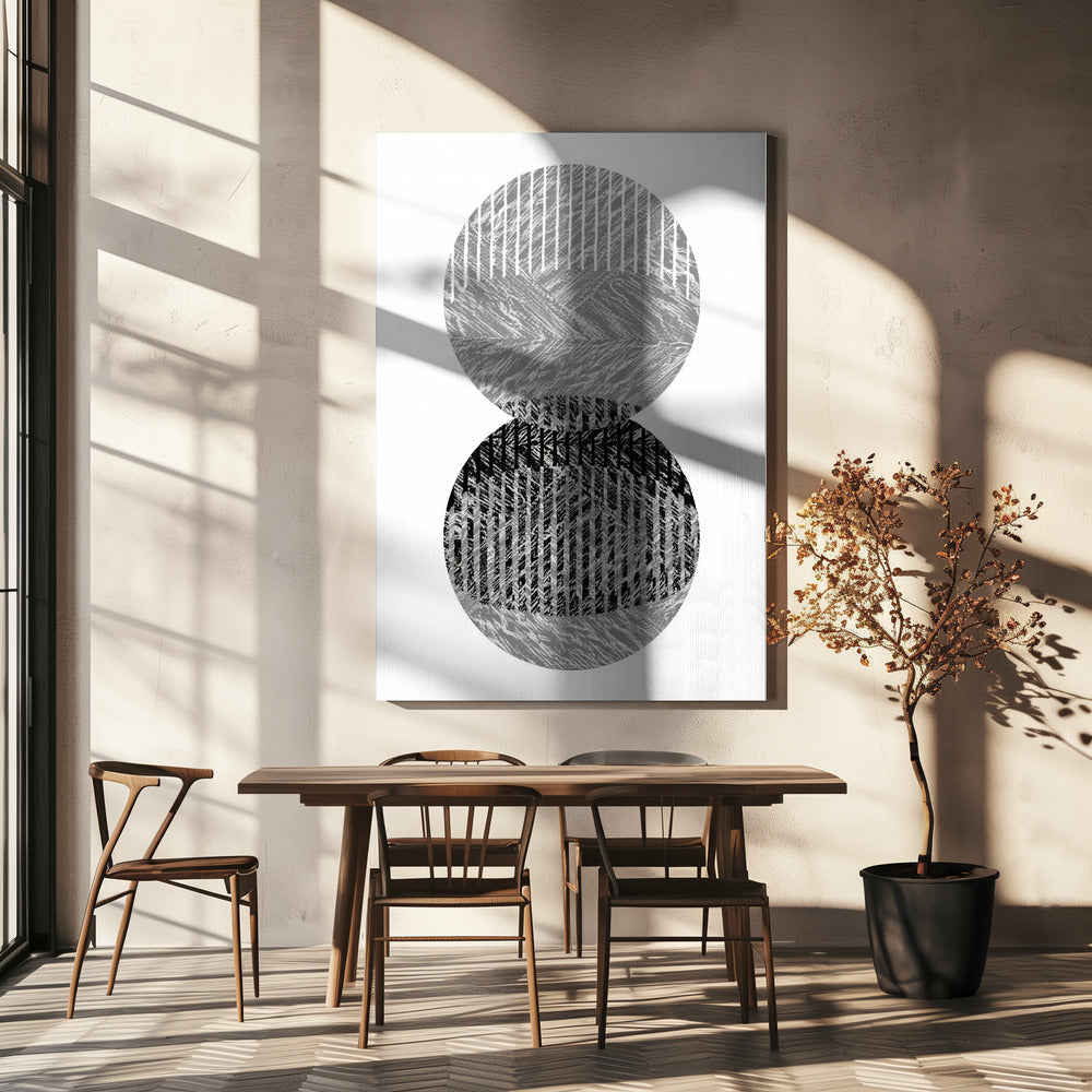 Zwartgrijze stippen Bauhaus nr. 1 | Canvas