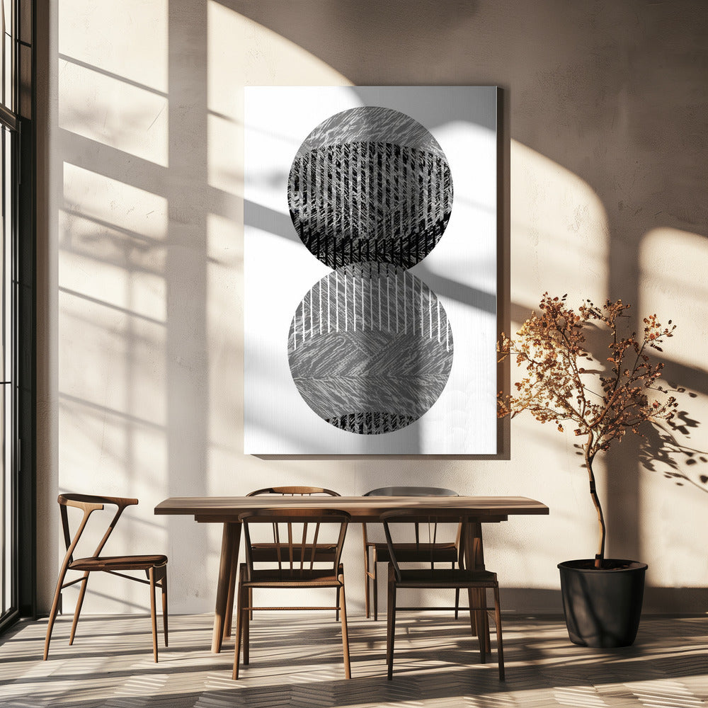 Zwartgrijze stippen Bauhaus nr. 3 | Canvas