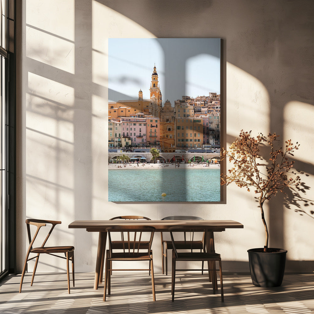 Skyline van Menton | Canvas
