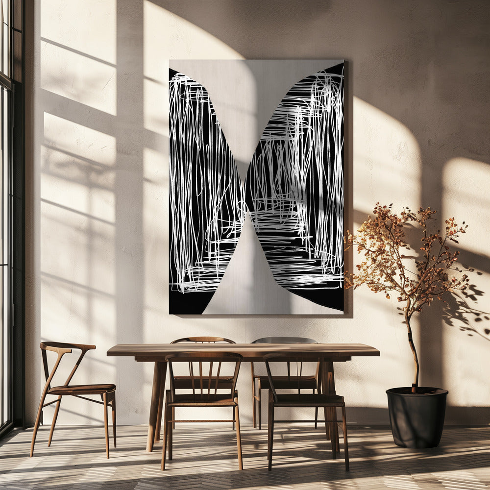 Monochroom doolhof | Canvas