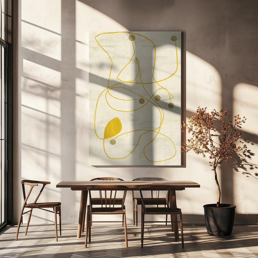 Neutrale lijnen en stippen 2 | Canvas