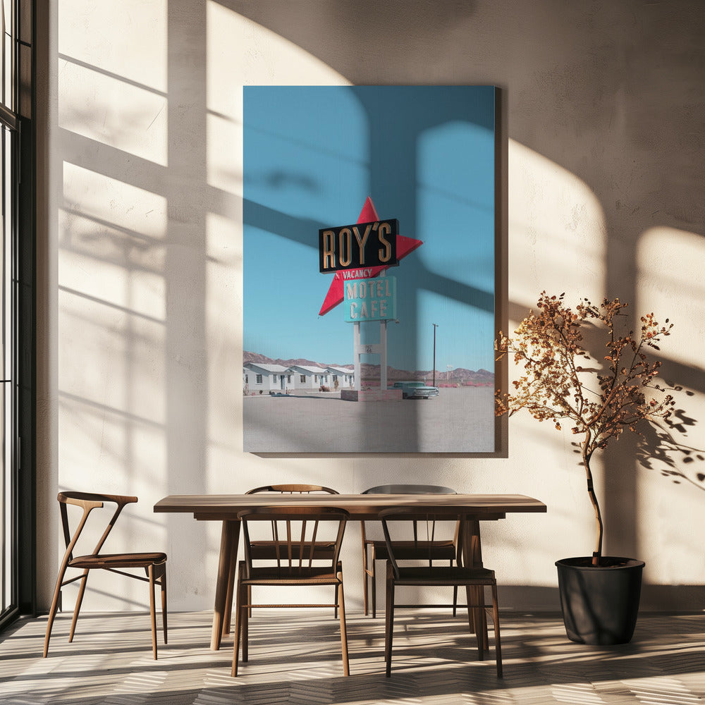 Roy's Motel Cafe Retro-bord | Canvas