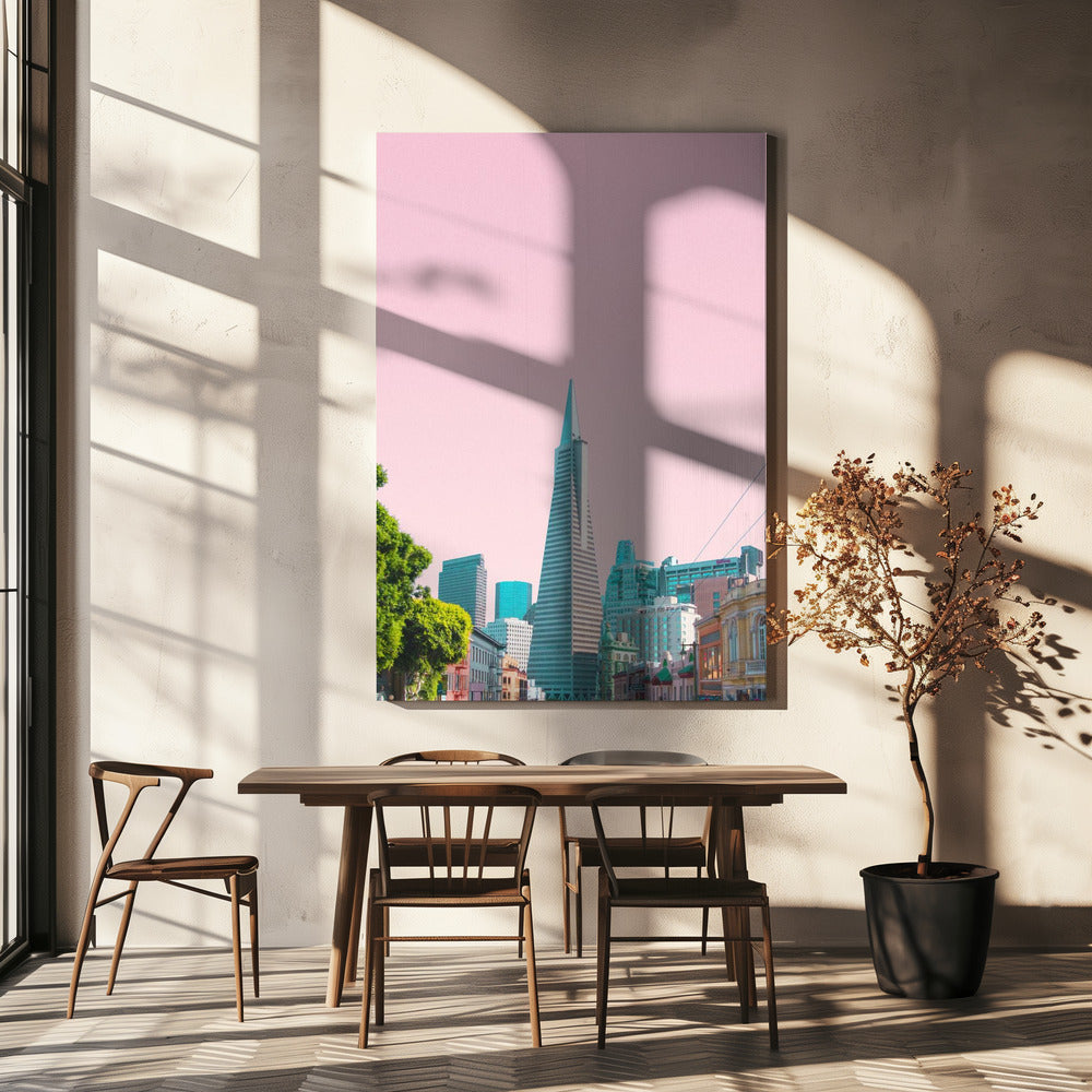 Piramide in de stad | Canvas
