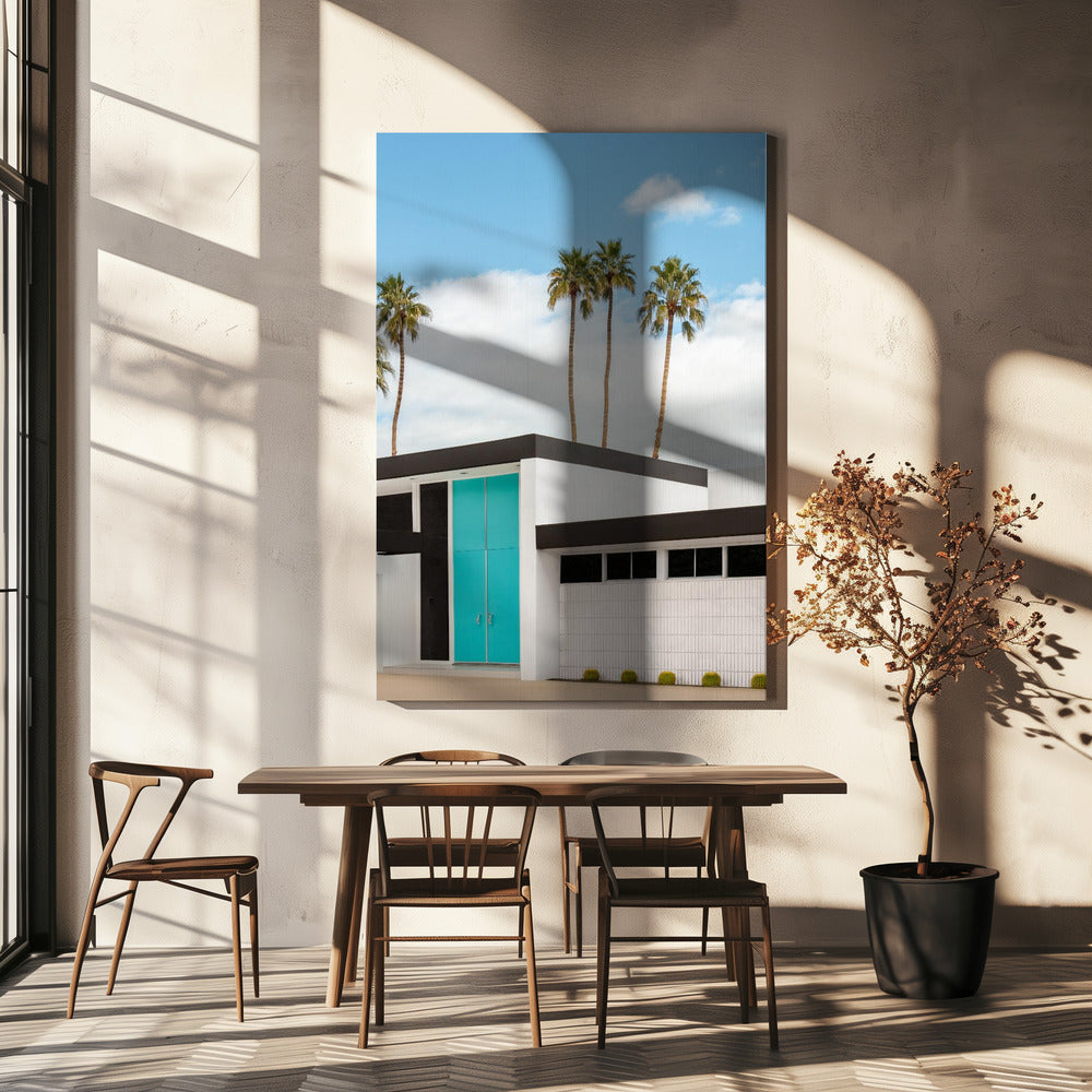 Turquoiseblauwe deuren in een modern huis | Canvas