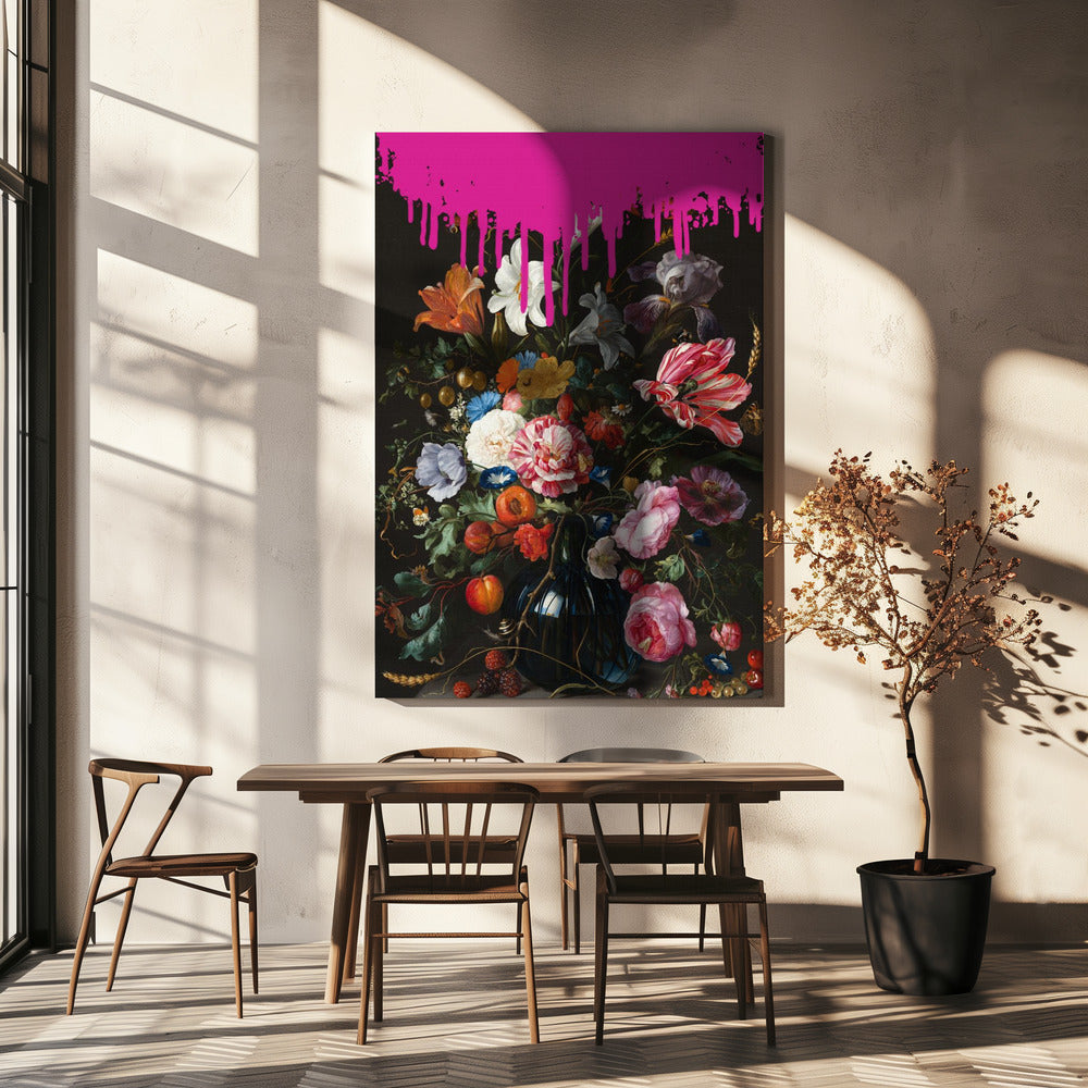 Vintage botanische kunst met veranderde pink | Canvas
