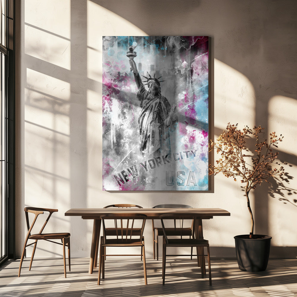 POP ART Vrijheidsbeeld - Spatten | Canvas