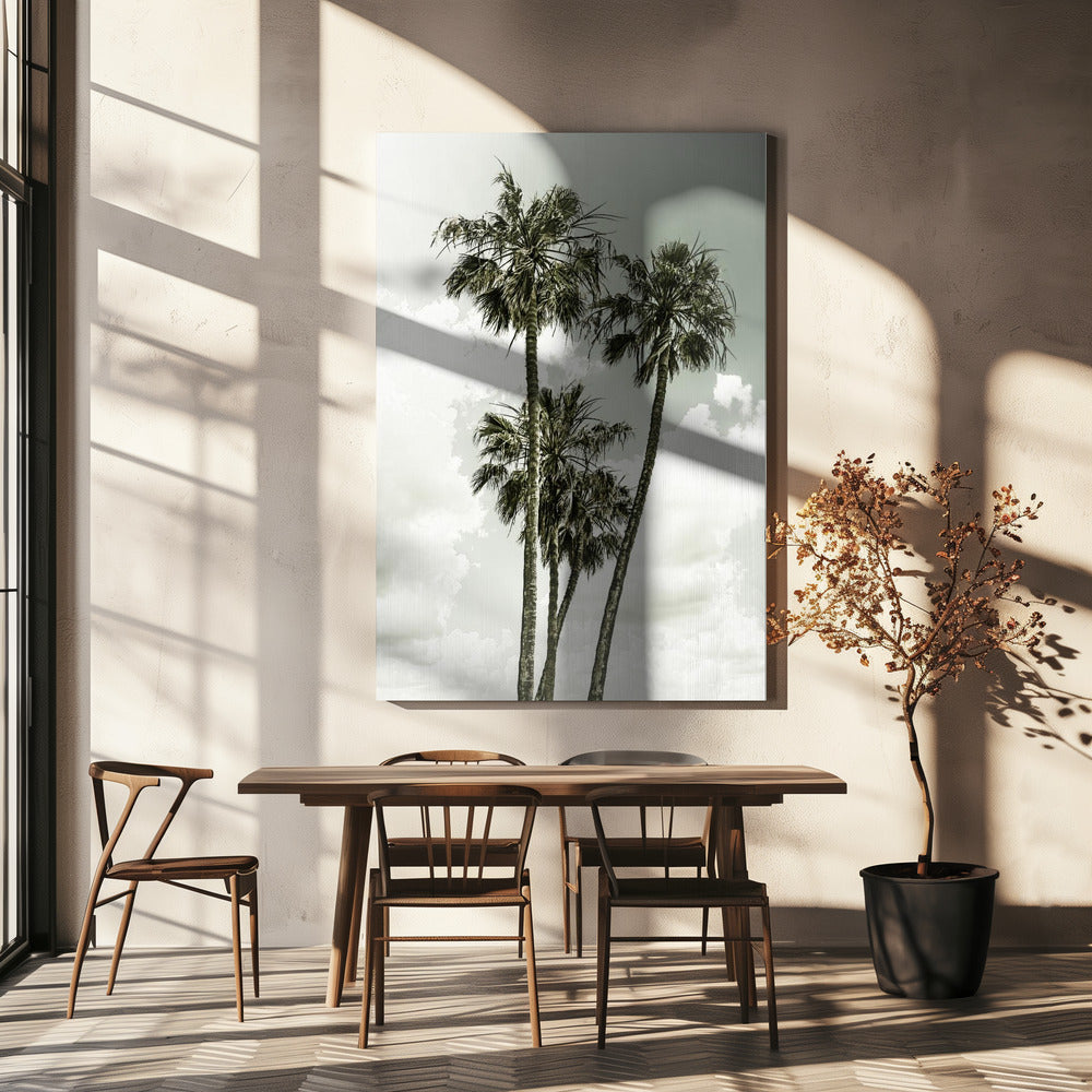 Palmbomen en lucht | Vintage | Canvas