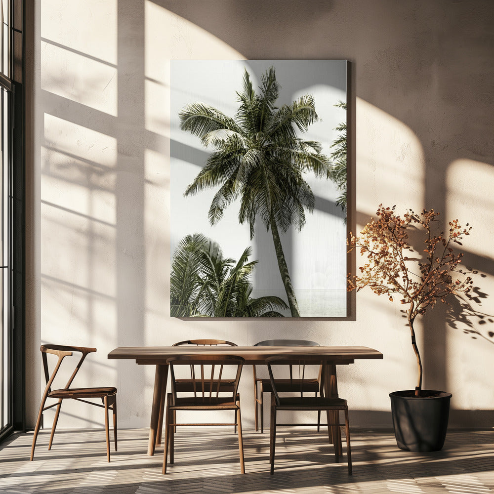 Palmbomen aan de oceaan | Vintage | Canvas