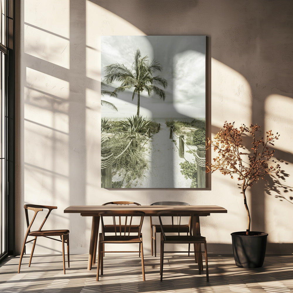 Vintage pad naar het strand | Canvas