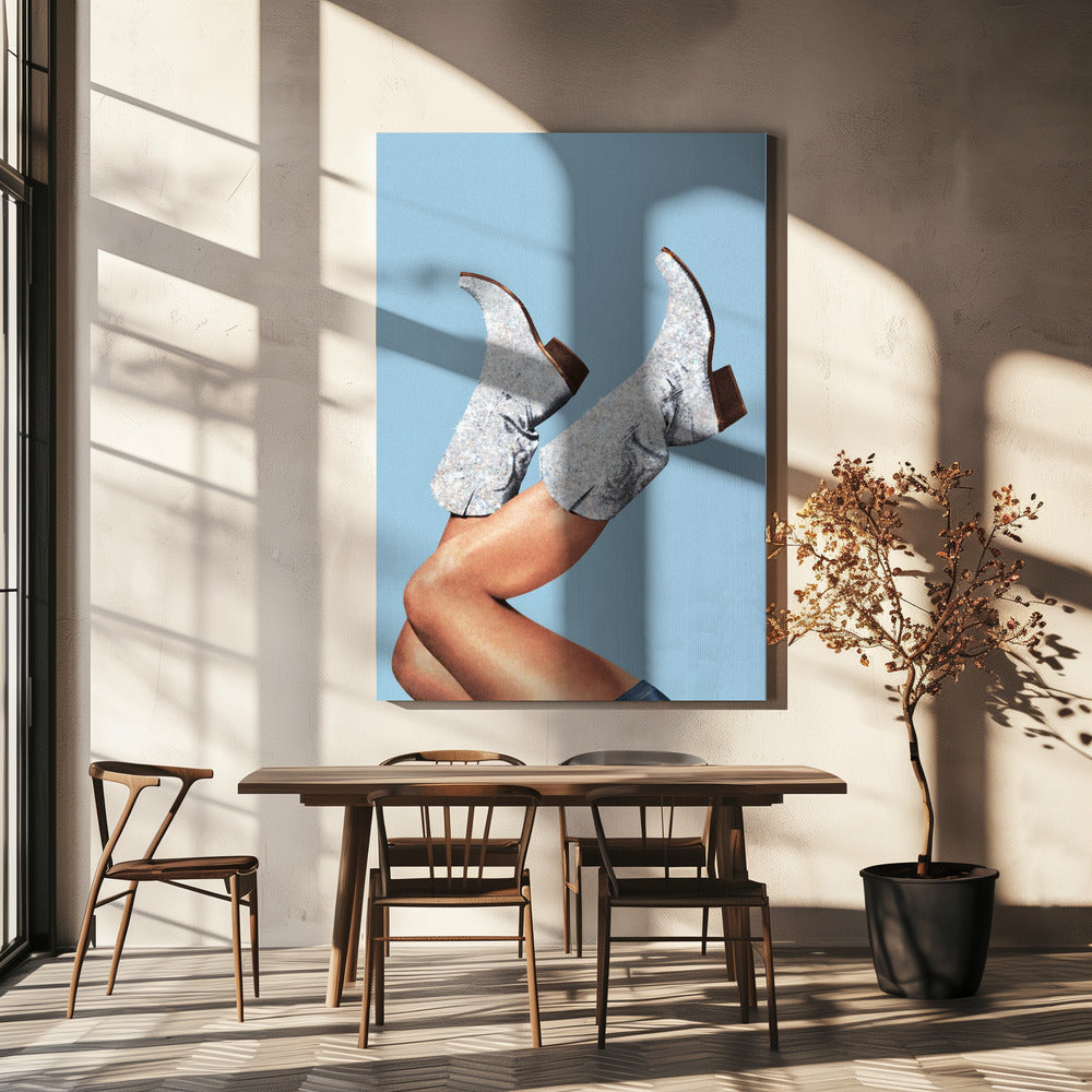 Deze laarzen Glitterblauw II | Canvas
