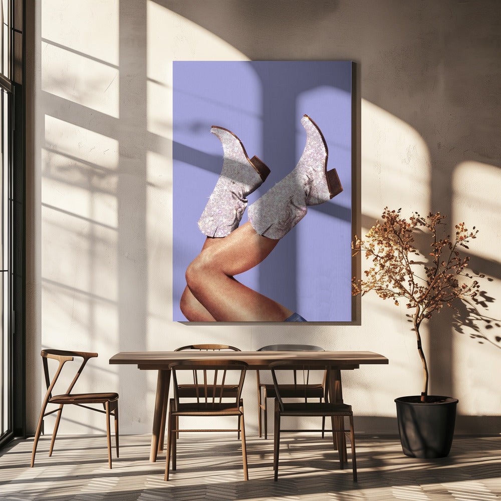 Deze laarzen - Glitter Very Peri Periwinkle | Canvas