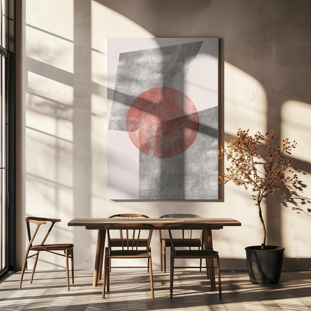 Rood geometrisch modern object | Canvas