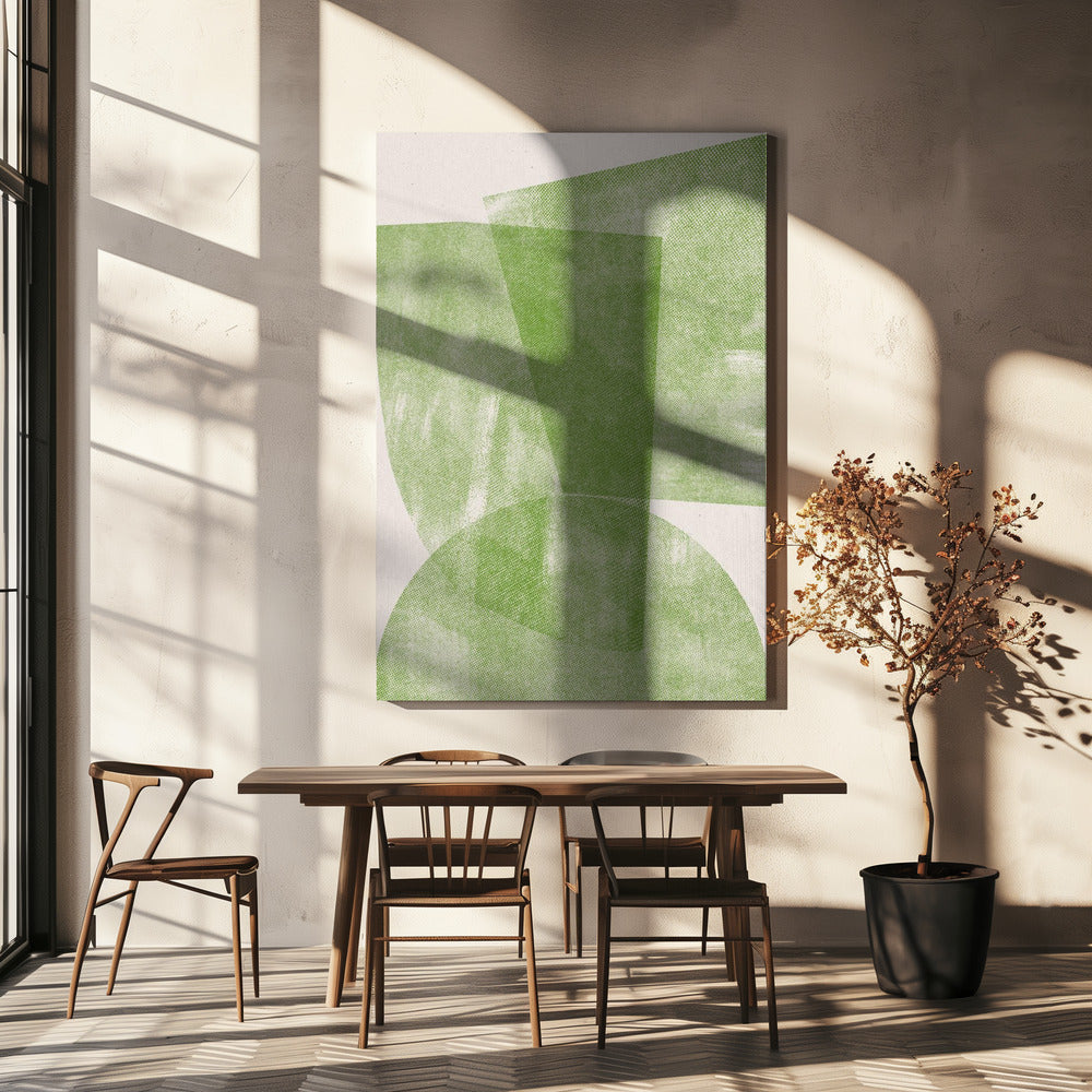 Groene geometrische stroom | Canvas