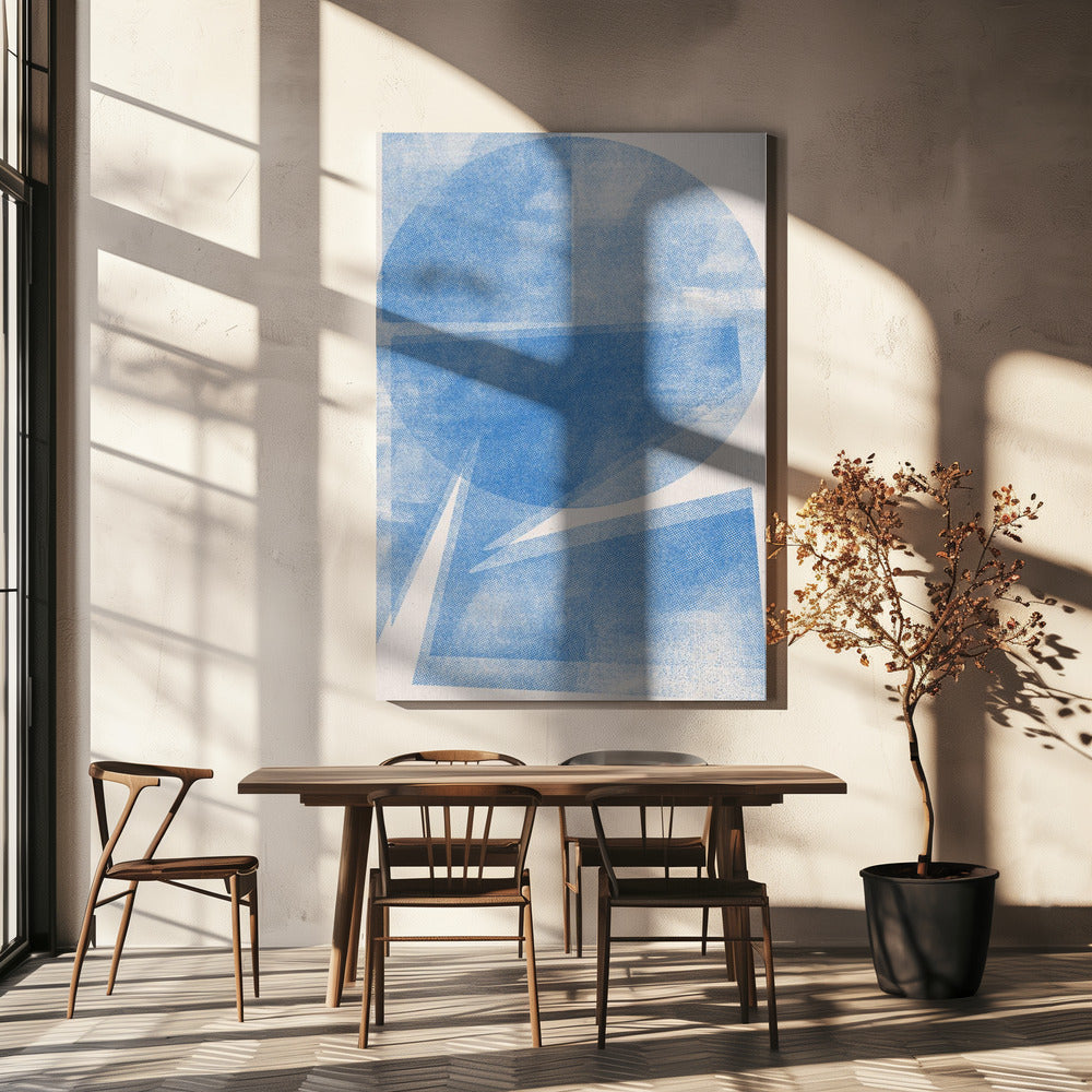 Azuurblauwe geometrie | Canvas