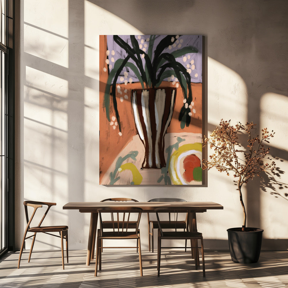 Gestreepte vaas Harmony | Canvas