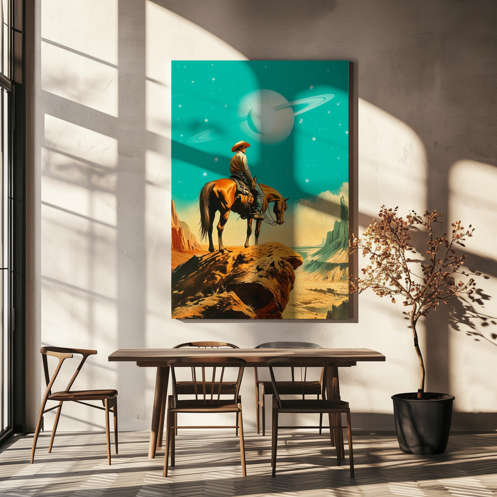 Een westerse astronaut | Canvas