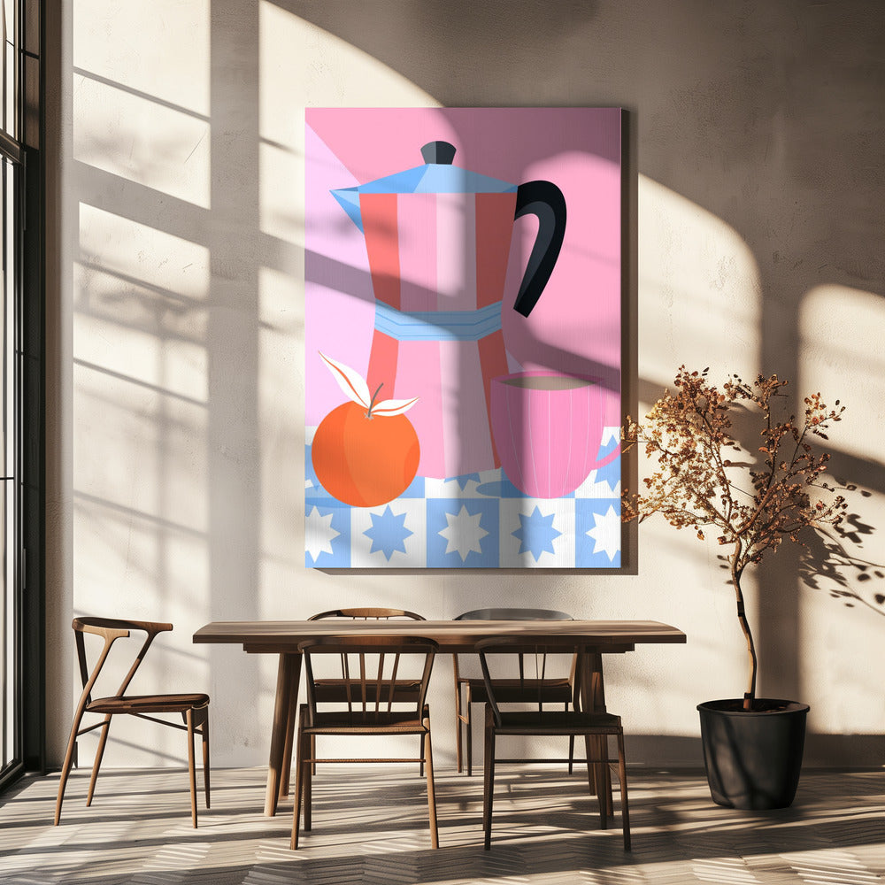Stilleven met mokkapot | Canvas