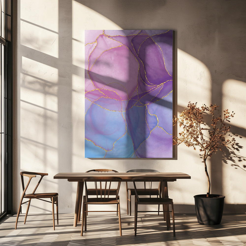 Abstract Pastel & Gold | Canvas