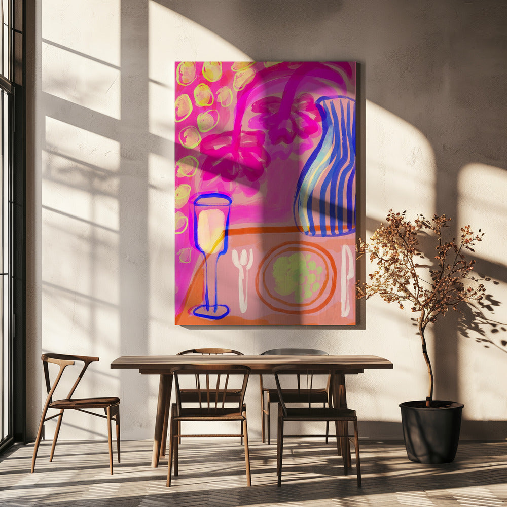 Levendige tafelscène | Canvas