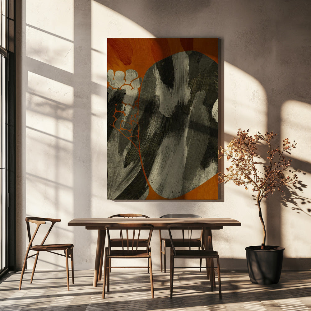Aardse abstracte stroom | Canvas