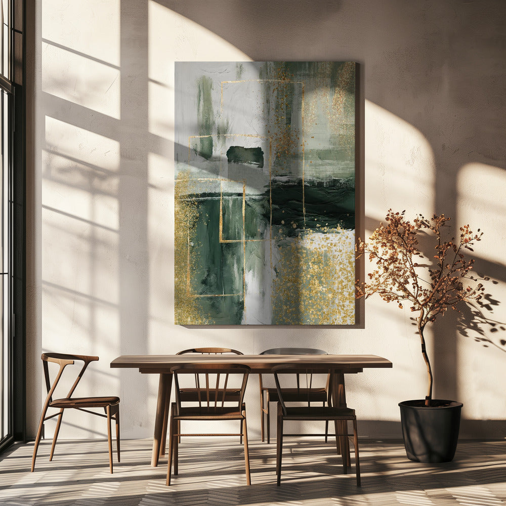 Groen en Goud Moment 3 | Canvas