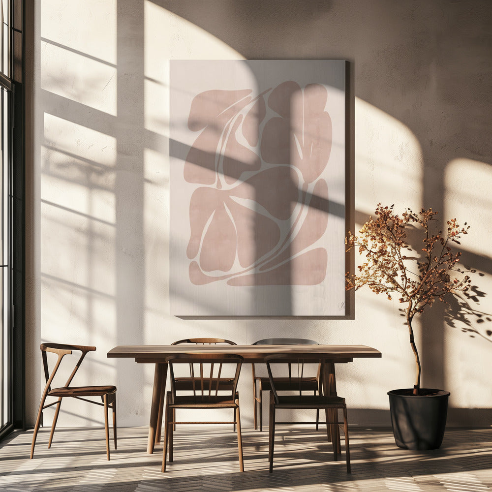 Beige abstracte vormen | Canvas