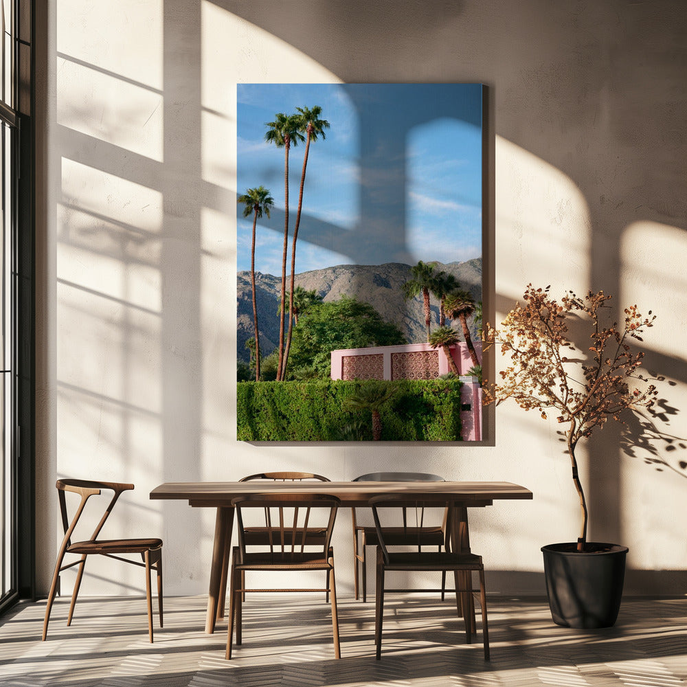 Palm Springs Roze Huis | Canvas