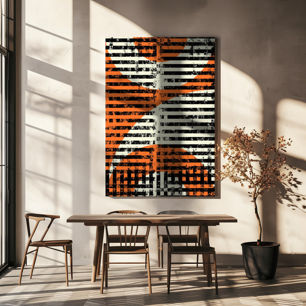 Gestreepte geometrische flow | Canvas