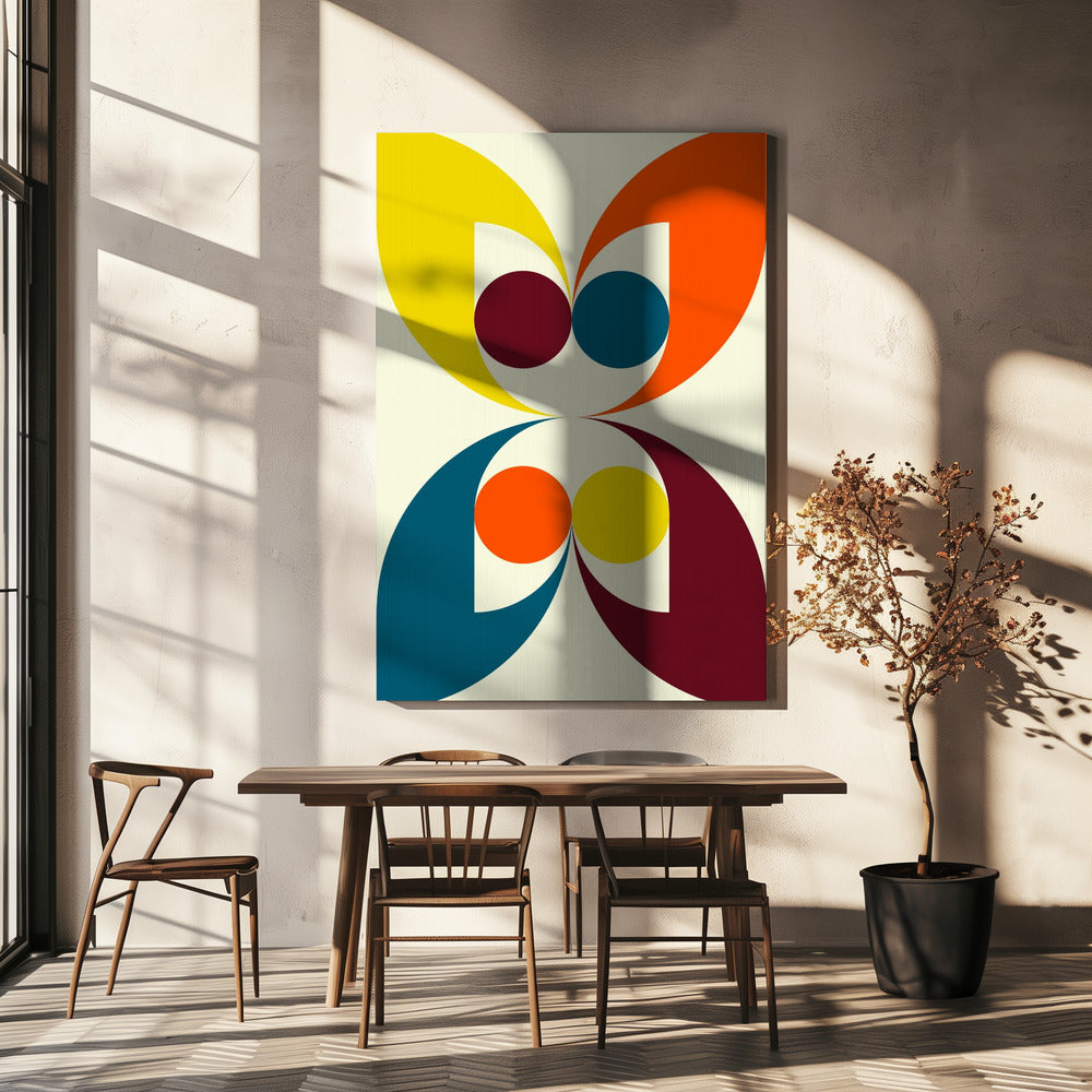 Kleurrijke symmetrische vormen en cirkels | Canvas