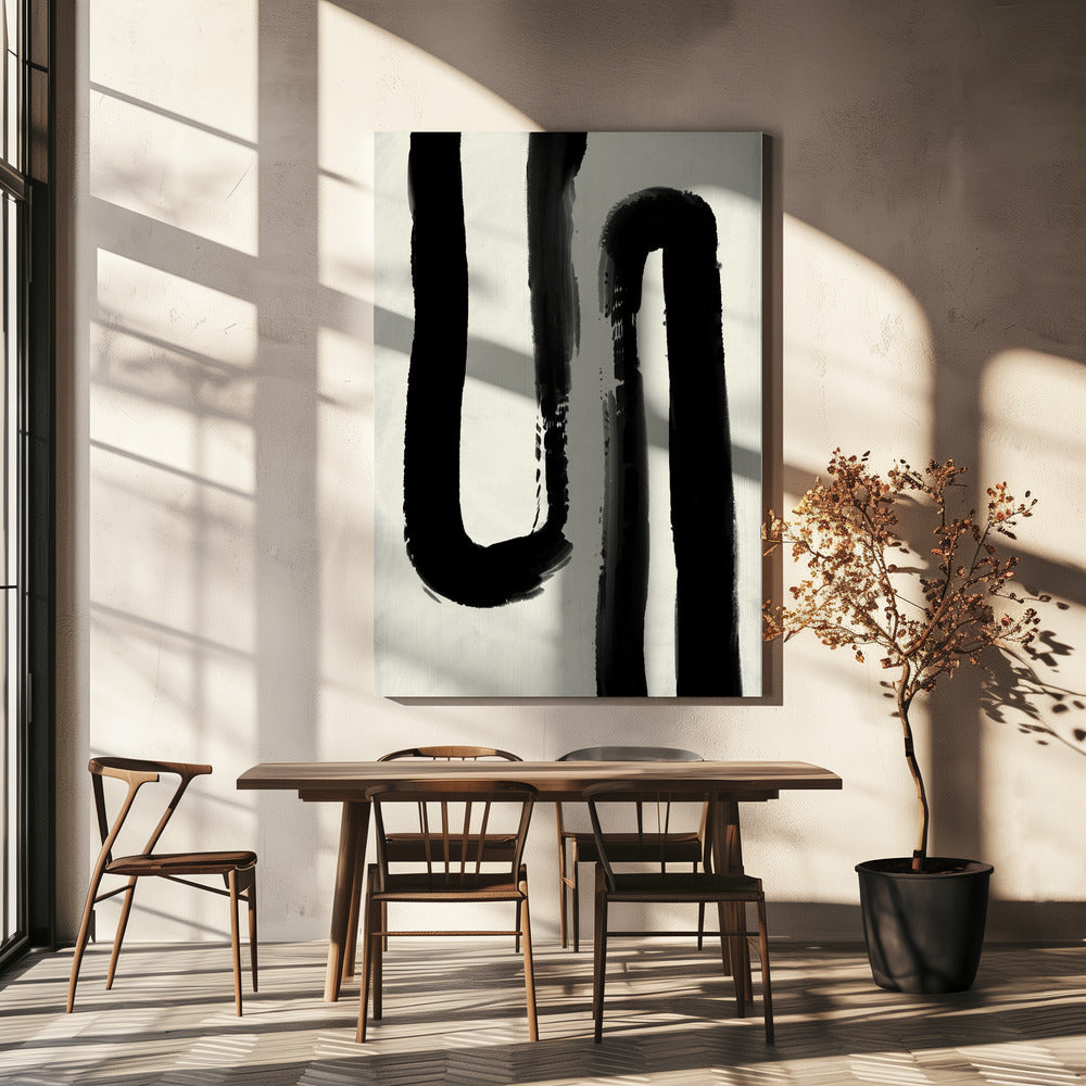 Monochrome stroom | Canvas