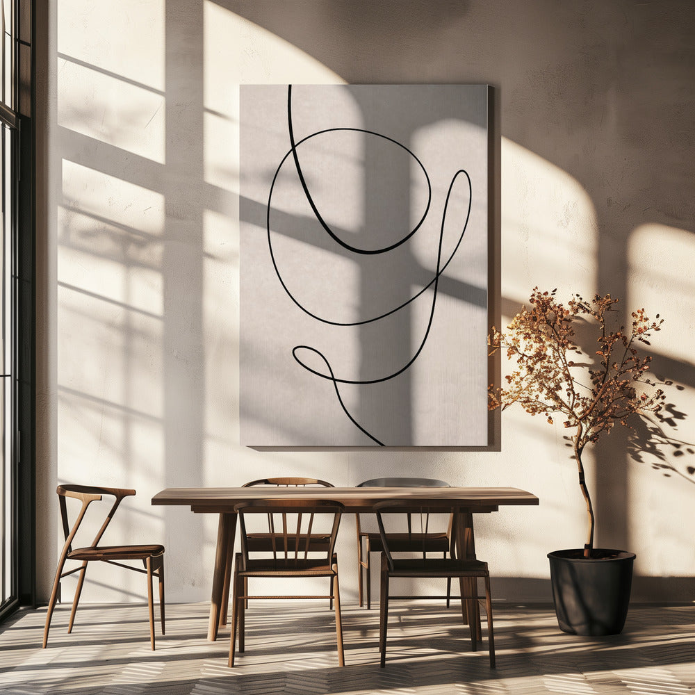 Minimale lijnkunst abstracte tekening 01 | Canvas