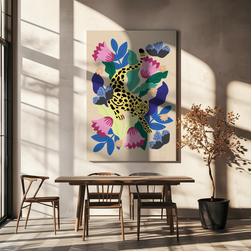 Bloemenluipaard | Canvas