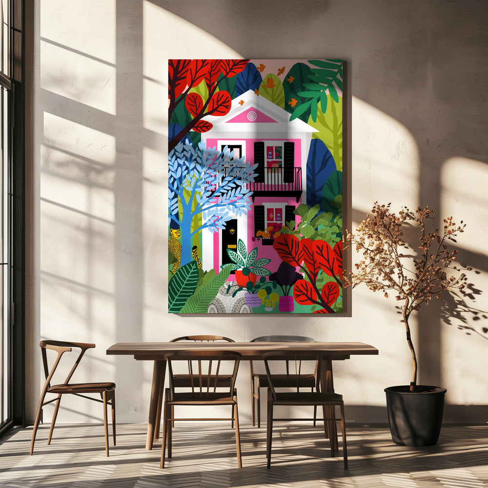 Huis in het bos | Canvas