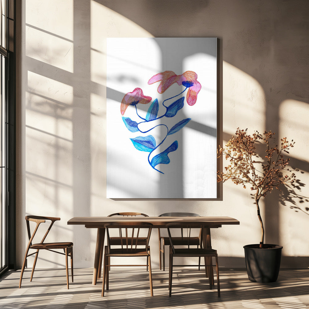 Abstracte bloem | Canvas