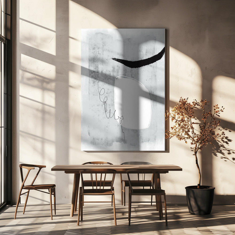 Minimalistisch ontwerp met grijstinten | Canvas