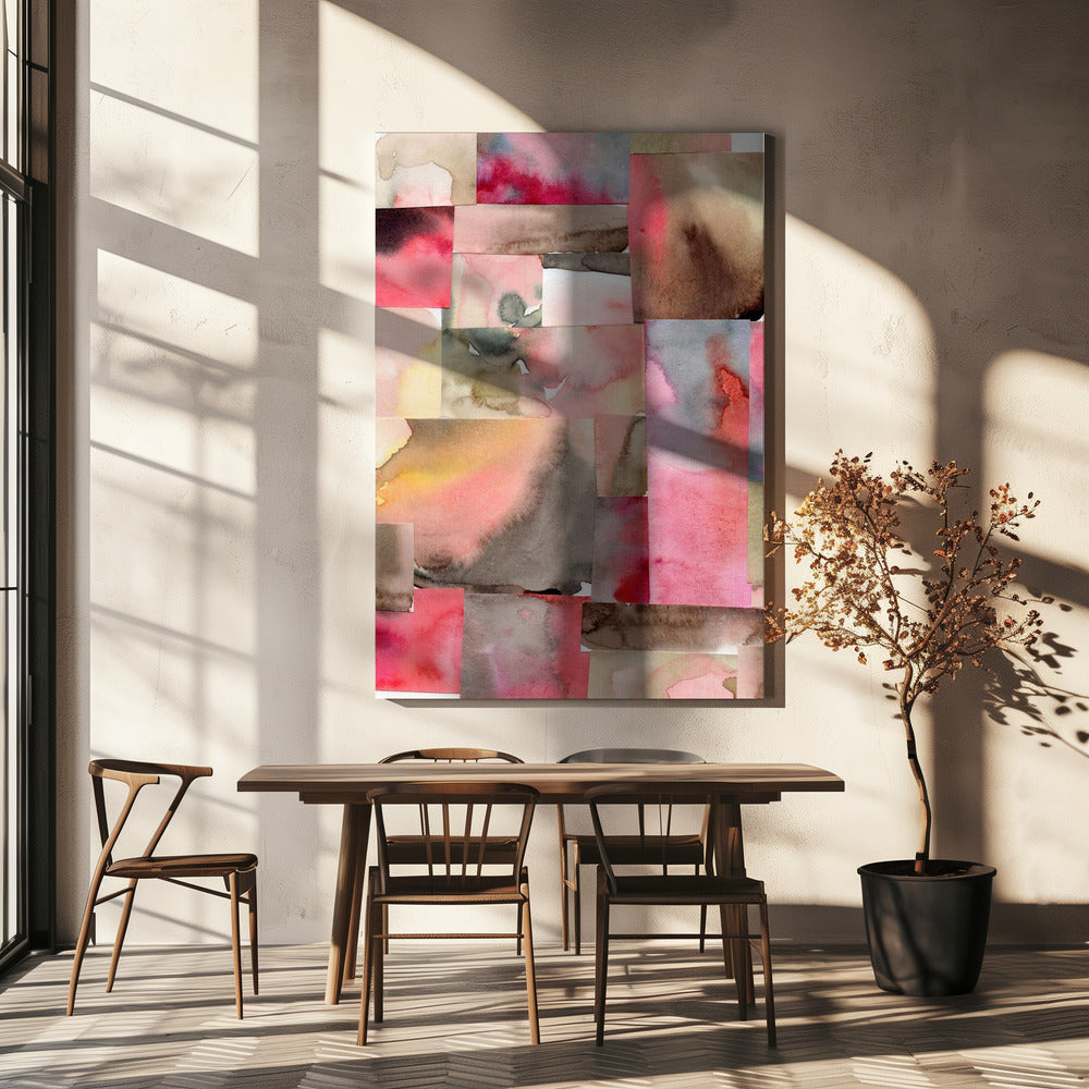 Aquarel abstracte compositie 6 | Canvas