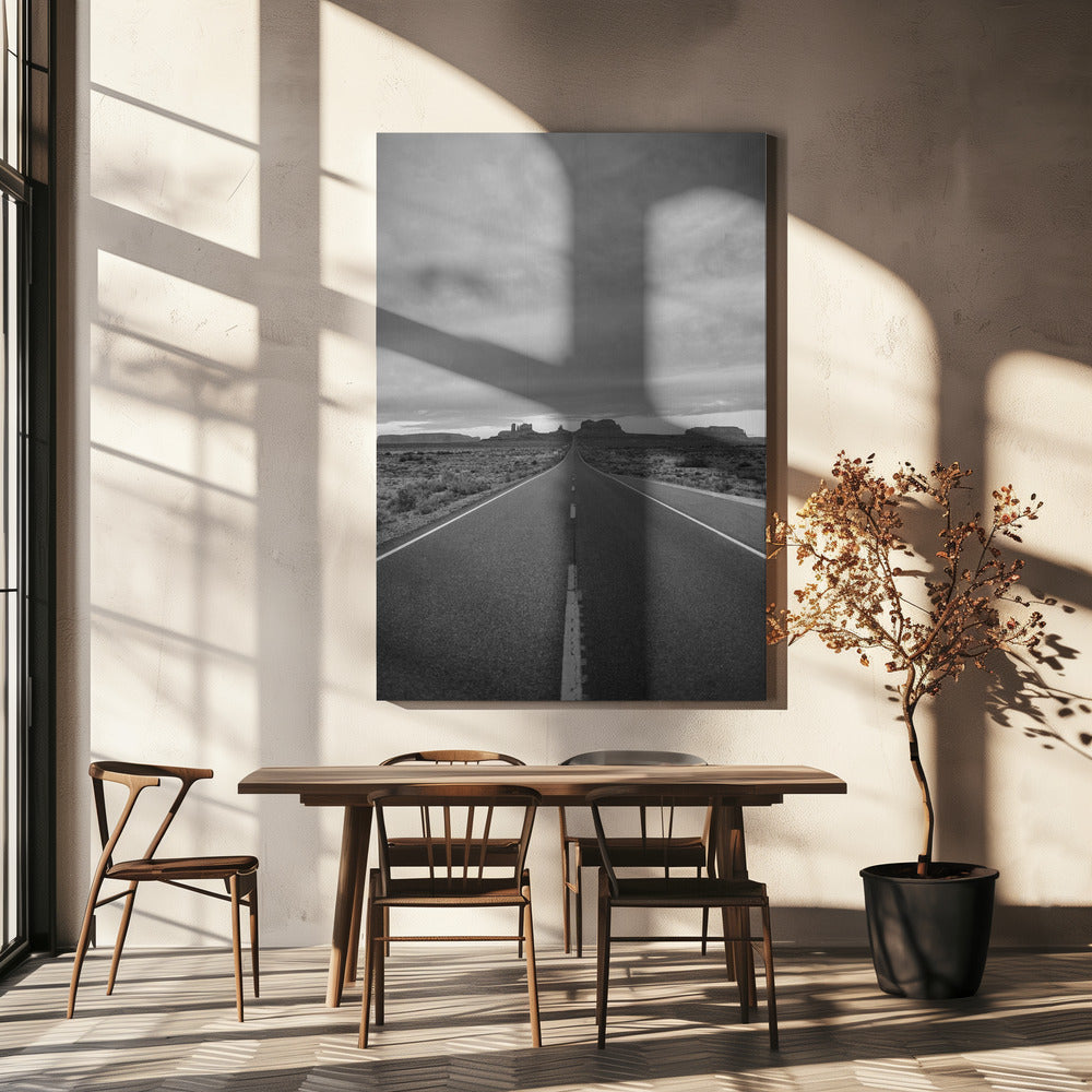Monochroom Monument Valley II | Canvas