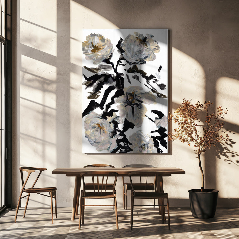Le Jardin Botanique Black and White Flower | Canvas