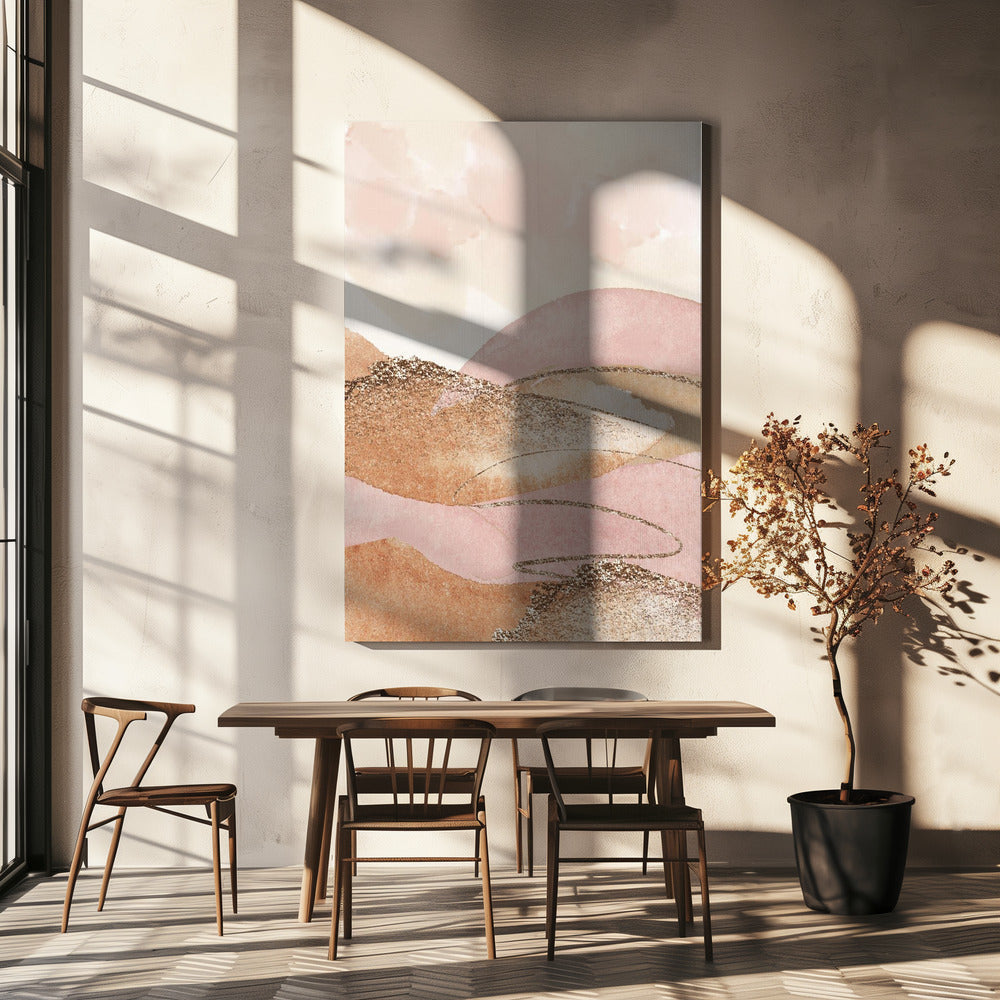 Landschap in roze-2 | Canvas