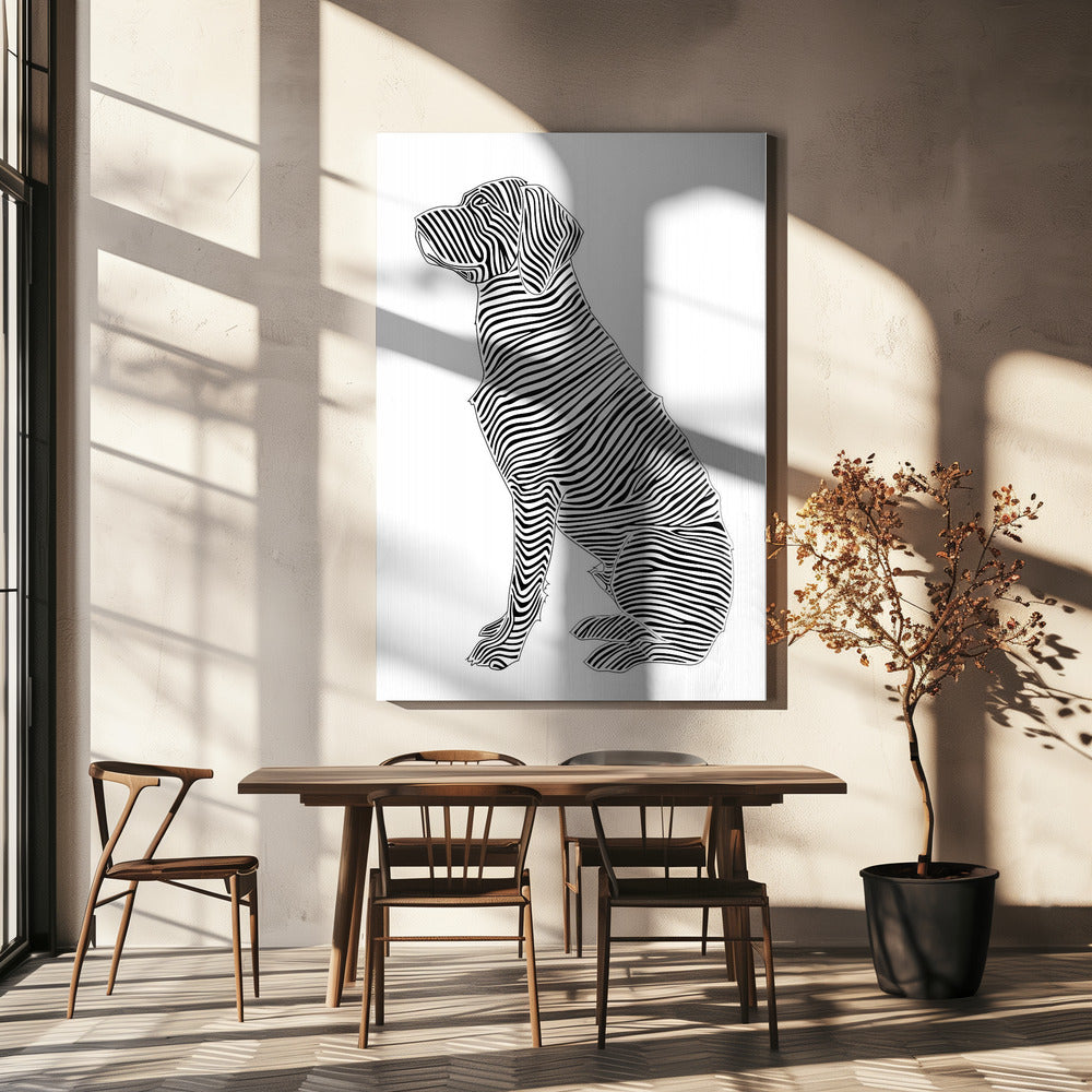 Lijnenkunst Hond | Canvas