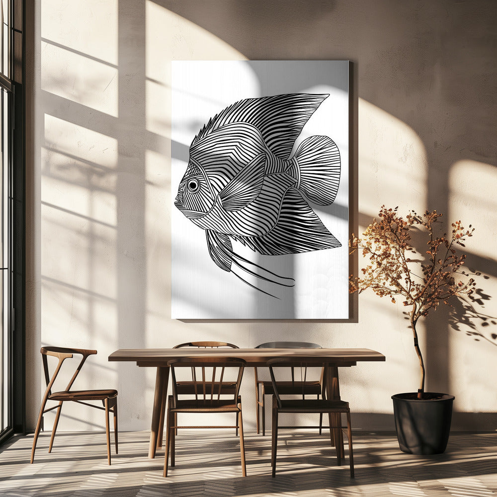 Lijnenkunst Vis | Canvas