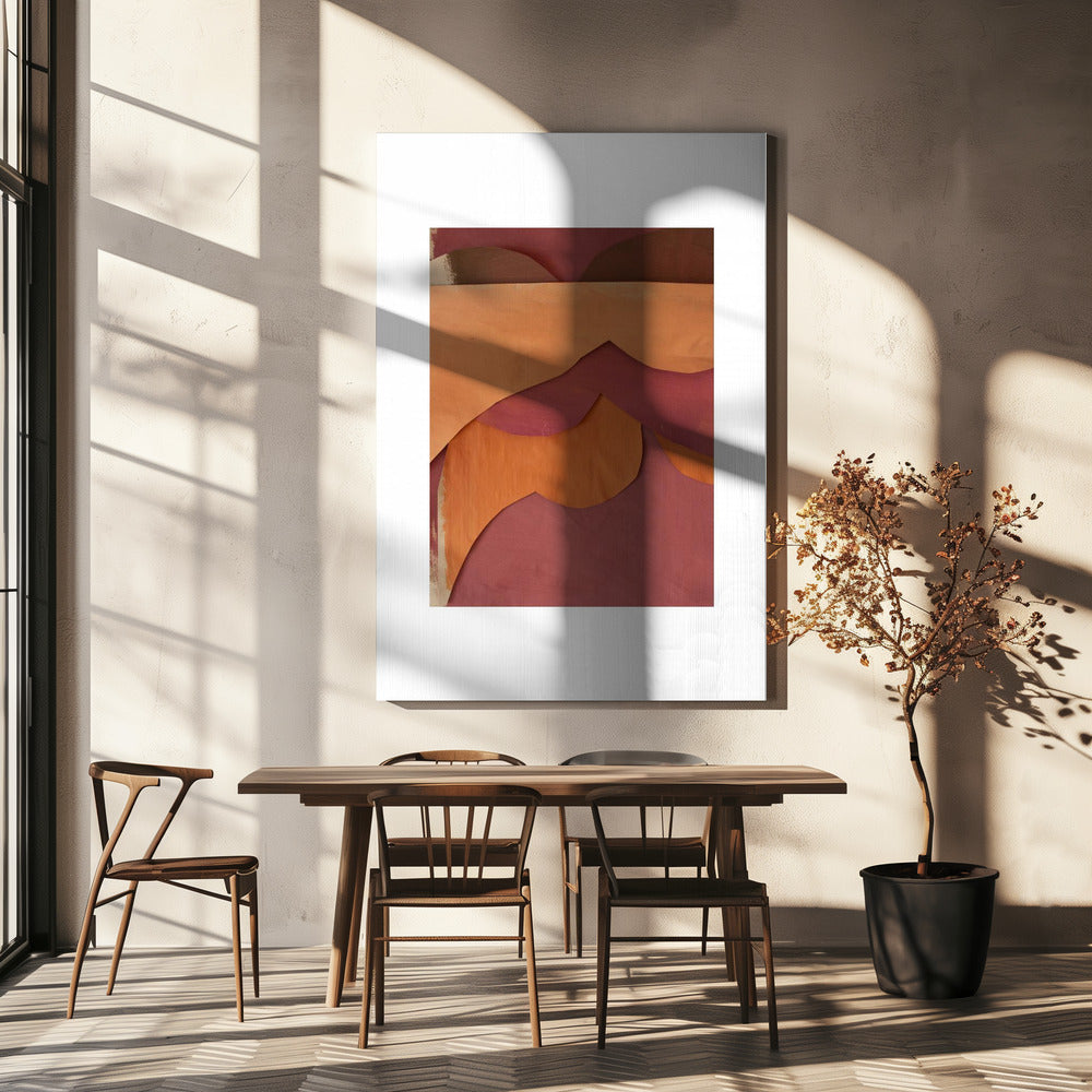 Achter het gordijn | Canvas