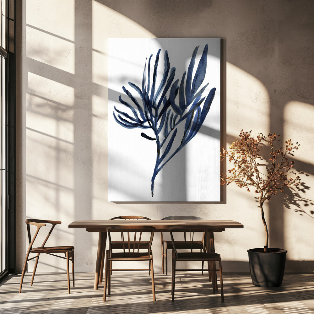 Blauwe waterplant poster 2 | Canvas