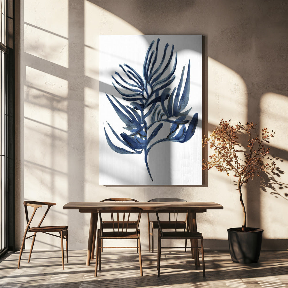 Blauwe waterplant poster 1 | Canvas